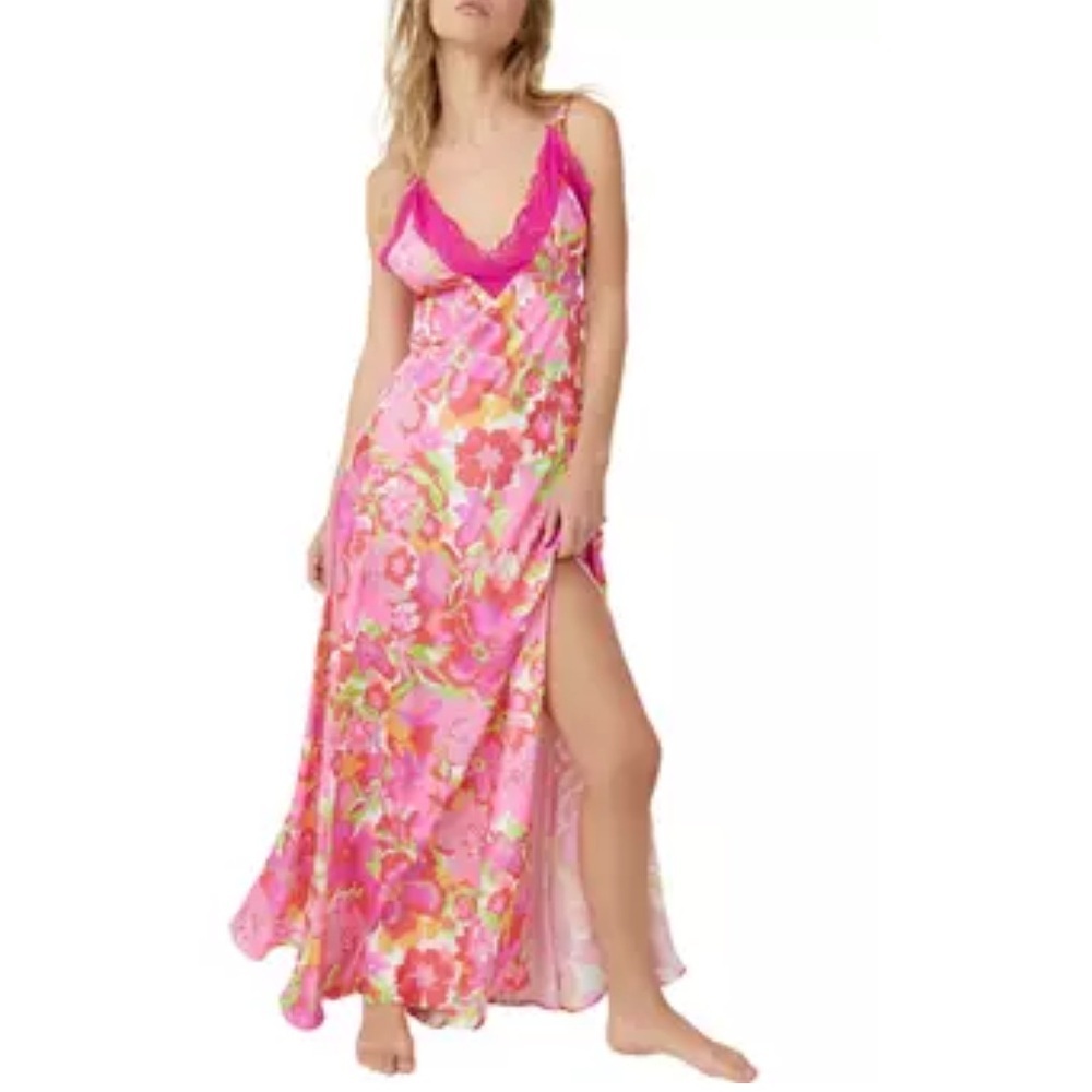 New Free People All a Bloom Maxi Slip Dress